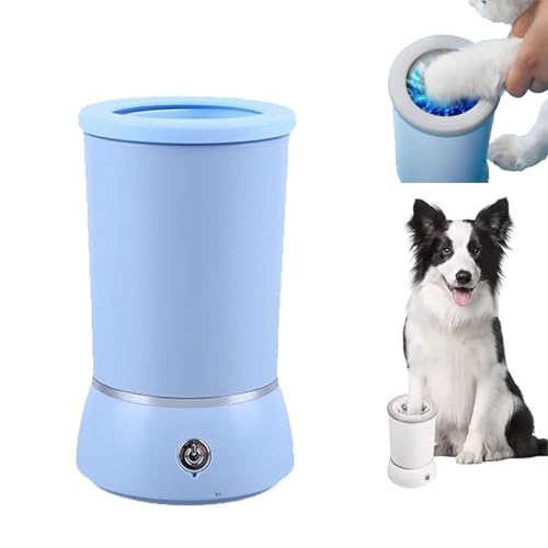 Donubiiu Pfotenjoy Pawclean Pro, Pfotenreiniger für Hunde, Automatischer Tragbare Hundepfoten Reiniger mit Microfaser Hundehandtücher, für Kleine Bis Mittelgroße Hunde und Katzen (Blau) von Donubiiu