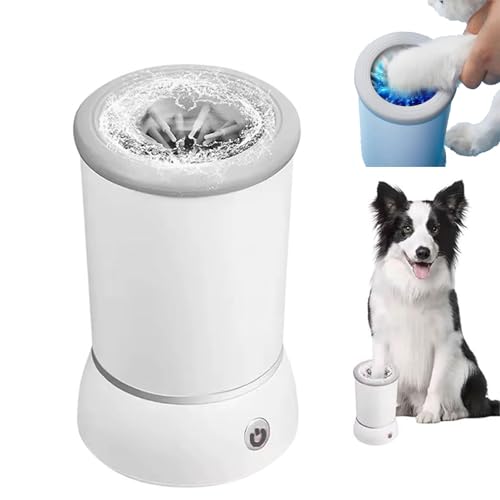 Donubiiu Pfotenjoy Pawclean Pro, Pfotenreiniger für Hunde, Automatischer Tragbare Hundepfoten Reiniger mit Microfaser Hundehandtücher, für Kleine Bis Mittelgroße Hunde und Katzen (Weiß) von Donubiiu