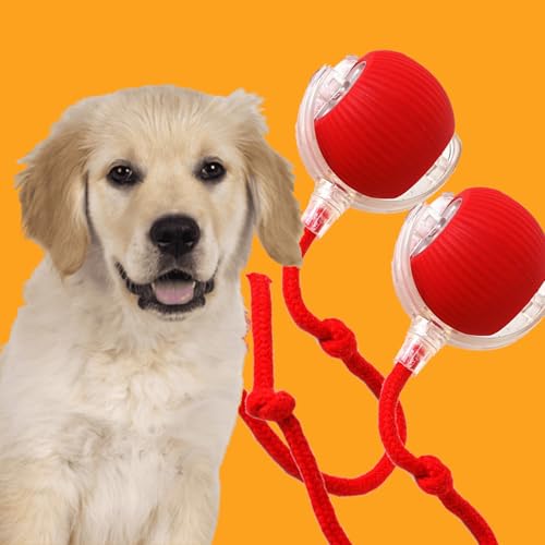 Donubiiu Magic Ball, Magic Ball Hund, Interaktiver Spielball für Hunde, Elektrisch Interaktiver Hundespielzeug Kauzauberball mit Schwanz (2 Stück) von Donubiiu