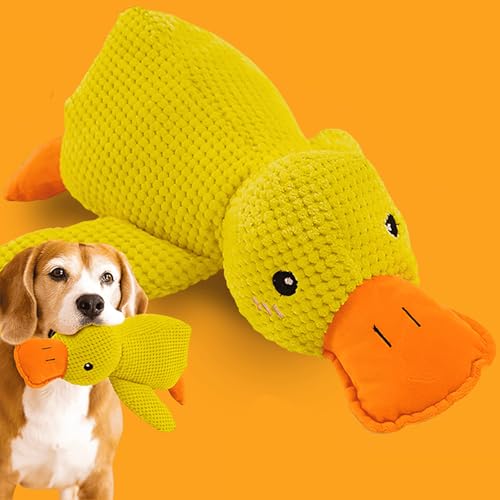 Donubiiu Anti Stress Ente Hund,Anti Stress Spielzeug Hund,Hundespielzeug Ente, Hundespielzeug Unzerstörbar Interaktives Spielzeug für Hunde (Gelb-M) von Donubiiu