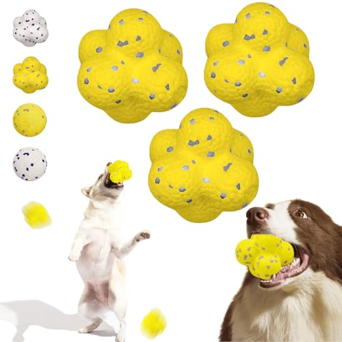 Donubiiu Pfotenstern Kauzauber Ball für Hunde - Unzerstörbares Hundespielzeug für Große, Mittelgroße und Kleine Hunde (3 Stück-A) von Donubiiu