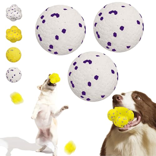 Donubiiu Pfotenstern Kauzauber Ball für Hunde - Magic Ball, Hundespielzeug Unzerstörbar für Große, Mittelgroße, Kleine Hunde (3 Stück-D) von Donubiiu