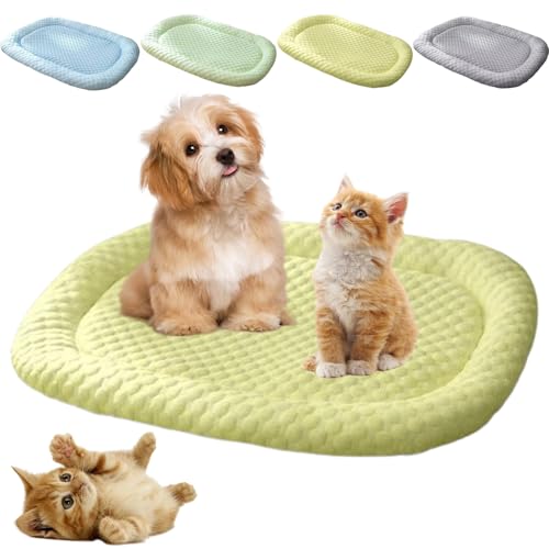 Donubiiu Vierpfotenmarkt FrischePlatz Sofort-Kühlkissen Für Hunde Und Katzen,PfotenChilm-Die Innovative KühlmattefÃür Hunde,rutschfest kühlende Hundedecke Eisseide,Machine Washable (Gelb,M) von Donubiiu