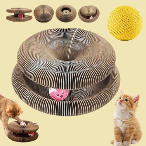 Jagdkuschel Cocoon - Mit 3in1 Funktion,Kratzkokon Mit Ball,Tragbare Pet Cat Scratch Board,Faltbar Langlebig Fangbox Katzen,Katzenwirbel Für Große Katzen,Kann Im Innen und Außenbereich Verwendet (1PC) von Donubiiu