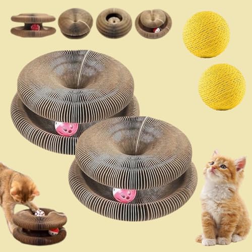 Kratzkokon, Katzenwirbel,Tragbare Pet Cat Scratch Board, Faltbar Langlebig Fangbox Katzen, Katzenwirbel Für Große Katzen, Kann Im Innen und Außenbereich Verwendet Werden (2PCS) von Donubiiu