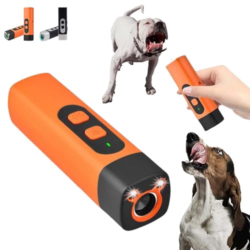 Rindenschild-Das Barkshield Pro,BarkStop Hundetrainer,Ultraschall Hund,Anti-Bell-Gerät für Hunde mit Taschenlampe, Ultraschall Anti Bell Gerät,Aufladbar Handheld Hundetrainings Geräte (Orange, 1) von Donubiiu
