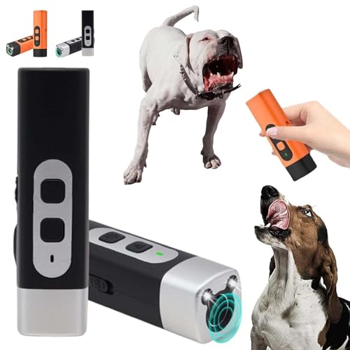 Rindenschild-Das Barkshield Pro,BarkStop Hundetrainer,Ultraschall Hund,Anti-Bell-Gerät für Hunde mit Taschenlampe, Ultraschall Anti Bell Gerät,Aufladbar Handheld Hundetrainings Geräte (Schwarz, 2) von Donubiiu