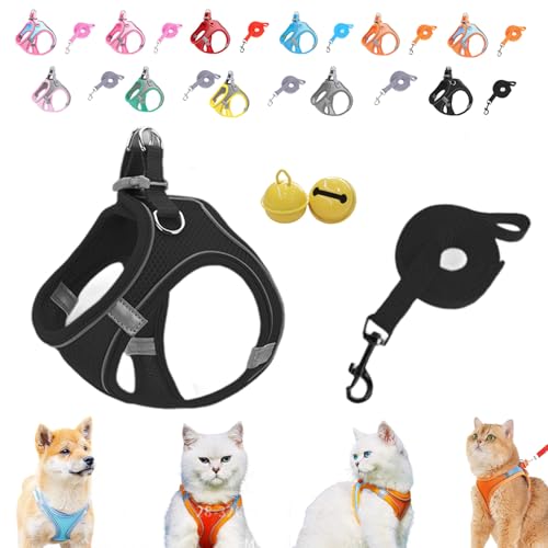 Serenosole Stimulicat Katzengeschirr–ausbruchsicheres Set aus weicher Netzweste und Leine,Stimuli Katzengeschirr Design für Outdoor Katzen,No-Choke-No-Pull-Design mit Reflektorstreifen,XXXS-L (K,XXS) Serenosole Stimulicat Katzengeschirr–ausbruchsicheres Set aus weicher Netzweste und Leine,Stimuli Katzengeschirr Design für Outdoor Katzen,No-Choke-No-Pull-Design mit Reflektorstreifen,XXXS-L (K,XXS) von Donubiiu