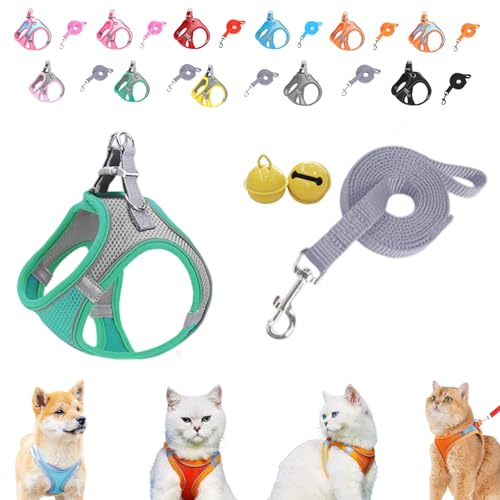 Serenosole Stimulicat Katzengeschirr–ausbruchsicheres Set aus weicher Netzweste und Leine,Stimuli Katzengeschirr Design für Outdoor Katzen,No-Choke-No-Pull-Design mit Reflektorstreifen,XXXS-L (H,XXS) Serenosole Stimulicat Katzengeschirr–ausbruchsicheres Set aus weicher Netzweste und Leine,Stimuli Katzengeschirr Design für Outdoor Katzen,No-Choke-No-Pull-Design mit Reflektorstreifen,XXXS-L (H,XXS) von Donubiiu