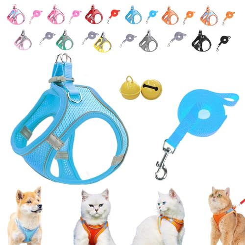 Serenosole Stimulicat Katzengeschirr–ausbruchsicheres Set aus weicher Netzweste und Leine,Stimuli Katzengeschirr Design für Outdoor Katzen,No-Choke-No-Pull-Design mit Reflektorstreifen,XXXS-L (D,XXS) Serenosole Stimulicat Katzengeschirr–ausbruchsicheres Set aus weicher Netzweste und Leine,Stimuli Katzengeschirr Design für Outdoor Katzen,No-Choke-No-Pull-Design mit Reflektorstreifen,XXXS-L (D,XXS) von Donubiiu