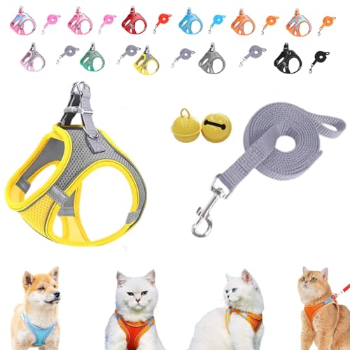 Serenosole Stimulicat Katzengeschirr–ausbruchsicheres Set aus weicher Netzweste und Leine,Stimuli Katzengeschirr Design für Outdoor Katzen,No-Choke-No-Pull-Design mit Reflektorstreifen,XXXS-L (I,XXS) Serenosole Stimulicat Katzengeschirr–ausbruchsicheres Set aus weicher Netzweste und Leine,Stimuli Katzengeschirr Design für Outdoor Katzen,No-Choke-No-Pull-Design mit Reflektorstreifen,XXXS-L (I,XXS) von Donubiiu