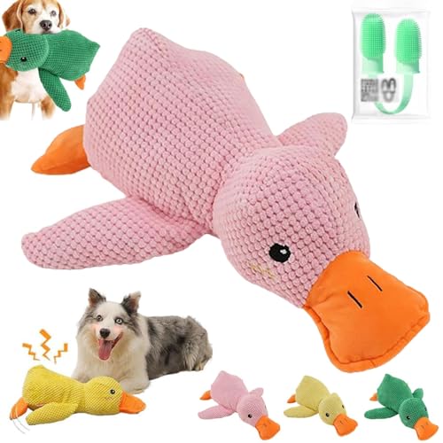 The Mellow Dog Calming Duck, The Mellow Dog, Zentric Quack-Quack Duck Dog Toy, Cute No Stuffing Duck with Soft Squeaker, Durable Squeaky Dog Toys for Indoor Puppy (Pink) von Donubiiu