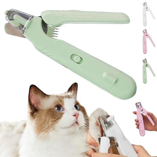 The Safetrim by Pupnourish,Pupnourish Nail Trimmer,2 In1 Design Precision Trimming and Grinding,Haustier Nagelknipser mit LED-Licht,Geräuscharm for Small Medium Large Dogs Cats (Green, 1) von Donubiiu