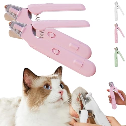 The Safetrim by Pupnourish,Pupnourish Nail Trimmer,2 In1 Design Precision Trimming and Grinding,Haustier Nagelknipser mit LED-Licht,Geräuscharm for Small Medium Large Dogs Cats (Pink, 2) von Donubiiu