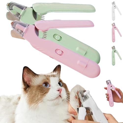 The Safetrim by Pupnourish,Pupnourish Nail Trimmer,2 In1 Design Precision Trimming and Grinding,Haustier Nagelknipser mit LED-Licht,Geräuscharm for Small Medium Large Dogs Cats (Pink,Green, 2) von Donubiiu