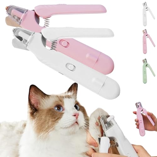 The Safetrim by Pupnourish,Pupnourish Nail Trimmer,2 In1 Design Precision Trimming and Grinding,Haustier Nagelknipser mit LED-Licht,Geräuscharm for Small Medium Large Dogs Cats (Pink,White, 2) von Donubiiu