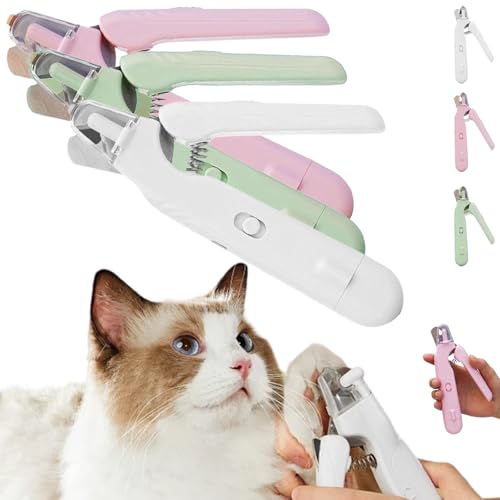 The Safetrim by Pupnourish,Pupnourish Nail Trimmer,2 In1 Design Precision Trimming and Grinding,Haustier Nagelknipser mit LED-Licht,Geräuscharm for Small Medium Large Dogs Cats (Pink,White,Green, 3) von Donubiiu