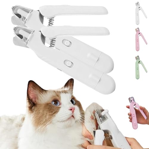 The Safetrim by Pupnourish,Pupnourish Nail Trimmer,2 In1 Design Precision Trimming and Grinding,Haustier Nagelknipser mit LED-Licht,Geräuscharm for Small Medium Large Dogs Cats (White, 2) von Donubiiu