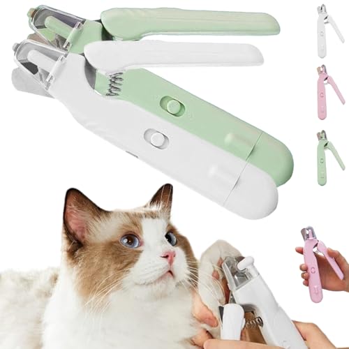 The Safetrim by Pupnourish,Pupnourish Nail Trimmer,2 In1 Design Precision Trimming and Grinding,Haustier Nagelknipser mit LED-Licht,Geräuscharm for Small Medium Large Dogs Cats (White,Green, 2) von Donubiiu
