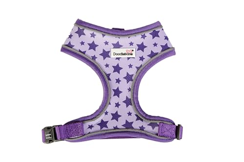 Doodlebone Airmesh-Geschirr, Violette Sterne, Größe 36-38 von Doodlebone