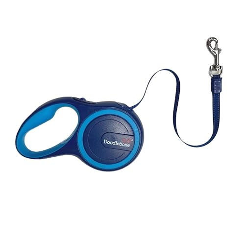 Doodlebone Einziehbare Hundeleine (5 m, Aqua/Saphir) von Doodlebone