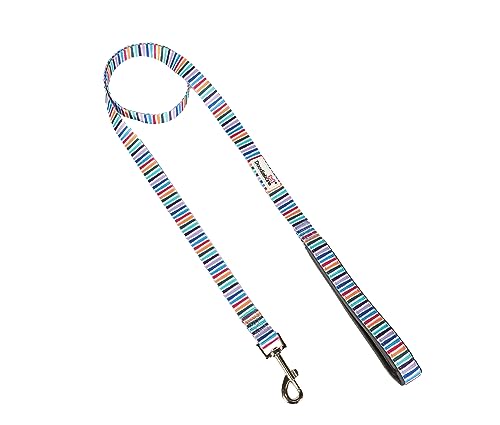 Doodlebone Gepolsterte Leine, Streifen, 15 mm, Hundebedarf von Doodlebone