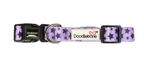 Doodlebone Originals Hundehalsband mit Muster (Violette Sterne, 1-2) von Doodlebone