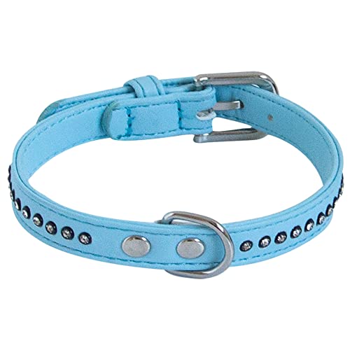 Doggy Glamorous Hundehalsband, 1,5 x 25 cm, Blau von Doogy