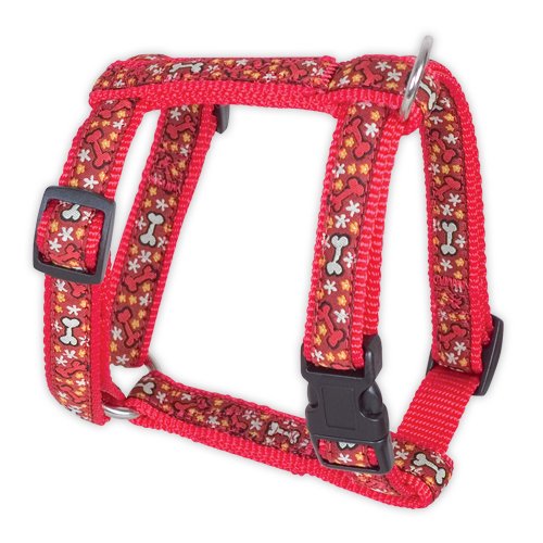 Doogy Ballade Hundegeschirr, Rot, Knochen, 16 mm x 35-50 cm von Doogy