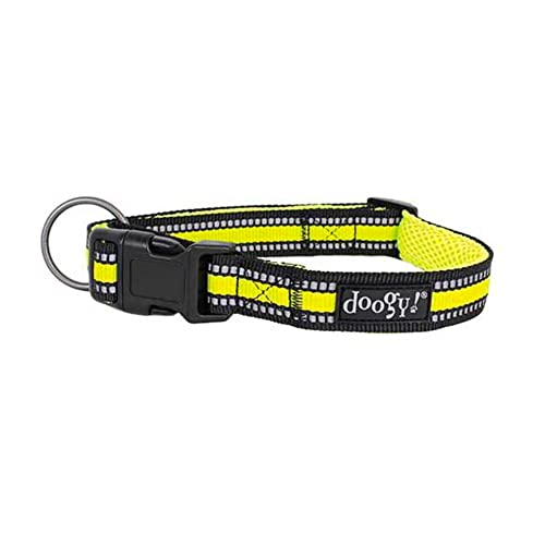 Doogy Basic Halsband für Hunde, Sport, Neongelb, 27-40 cm x 15 mm von Doogy