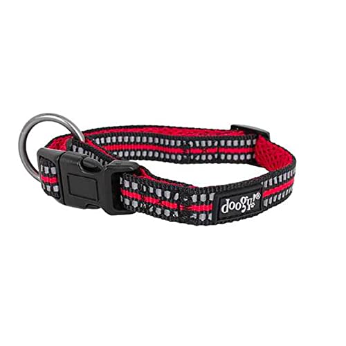 Doogy Basic Halsband für Hunde, Sport, Rot, 33-50 cm x 20 mm von Doogy