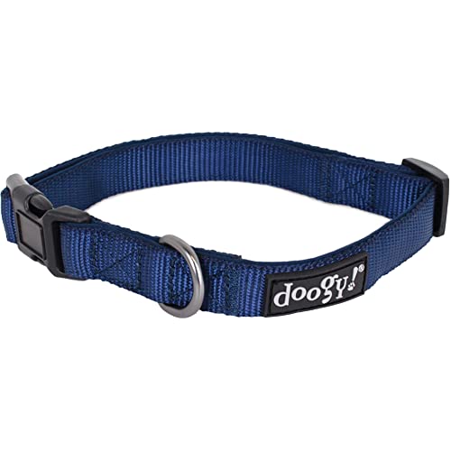 Doogy Basic Halsband für Hunde, klassisches Halsband, Marineblau, 37-54 cm x 20 mm von Doogy