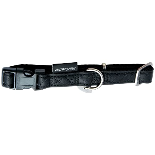 Doogy Halsband, verstellbar, MC Leder, 10 mm, Schwarz von Doogy