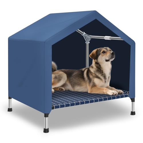 2-in-1 erhöhtes Hundehaus – Regendicht Hundezelt Katzenhaus, Hunde-Sonnenschutzzelt, Haustierhaus – belüfteter erhöhter Boden, erhöhter Haustierunterstand für mittlere 2-in-1 erhöhtes Hundehaus – Regendicht Hundezelt Katzenhaus, Hunde-Sonnenschutzzelt, Haustierhaus – belüfteter erhöhter Boden, erhöhter Haustierunterstand für mittlere von Dopliv