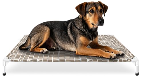 Dopliv Erhöhtes Hundebett – erhöhtes Hundebett für große Hunde, tragbares Hundebett für drinnen und draußen, weiches und bequemes XL-Hundebett, Haustierbett für Camping oder Strand von Dopliv