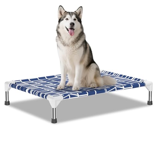 Erhöhtes Hundebett - Weicher, bequemer Stoff, leicht zu reinigen, Edelstahlrahmen, erhöhtes Design für Luftzirkulation, strapazierfähiges Haustierbett für mittelgroße Hunde, atmungsaktives und Erhöhtes Hundebett - Weicher, bequemer Stoff, leicht zu reinigen, Edelstahlrahmen, erhöhtes Design für Luftzirkulation, strapazierfähiges Haustierbett für mittelgroße Hunde, atmungsaktives und von Dopliv