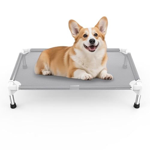 Erhöhtes Hundebett mit Teslin-Kühlgewebe, leichtes Hundebett für kleine/mittelgroße Hunde, wasserdicht und waschbar, atmungsaktives Netzgewebe, erhöhtes Haustierbett für drinnen und draußen Erhöhtes Hundebett mit Teslin-Kühlgewebe, leichtes Hundebett für kleine/mittelgroße Hunde, wasserdicht und waschbar, atmungsaktives Netzgewebe, erhöhtes Haustierbett für drinnen und draußen von Dopliv