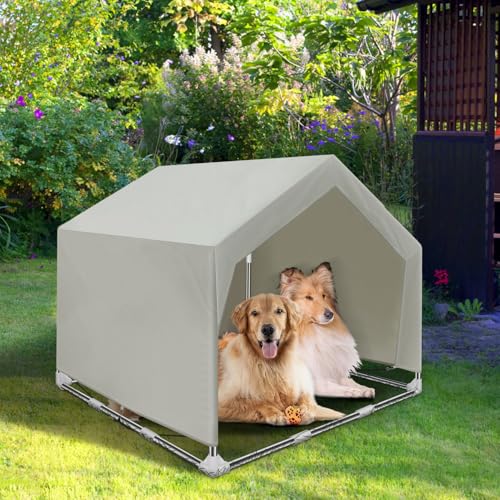 Hundeschattenunterstand Outdoor Großes Zelt Hundehaus für große Hunde, Outdoor-Hundezelt, Außensonnen-Regendach Haustierhaus für Katzen, Kaninchen und andere Haustiere von Dopliv