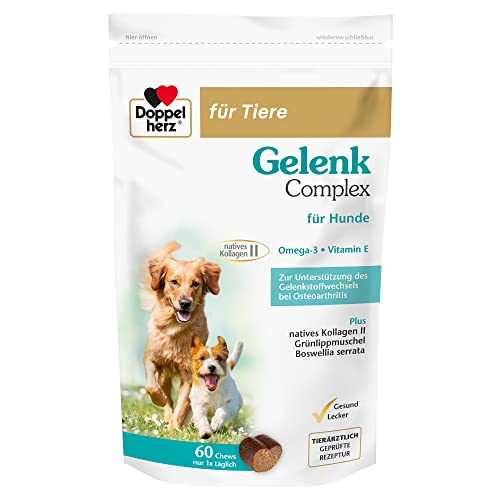 Doppelherz Gelenk Complex für Hunde – Zur Unterstützung des Gelenkstoffwechsels bei Osteoarthritis – 60 Chews von Doppelherz
