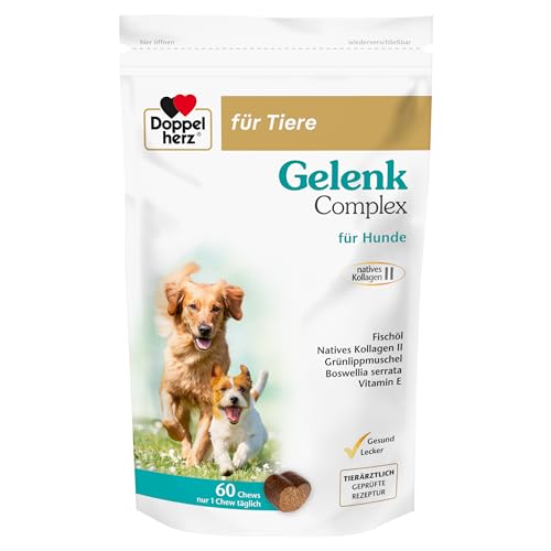 Doppelherz Gelenk Complex für Hunde – Mit essentiellen Omega-3 Fettsäuren + Vitamin E – 60 Chews von Doppelherz