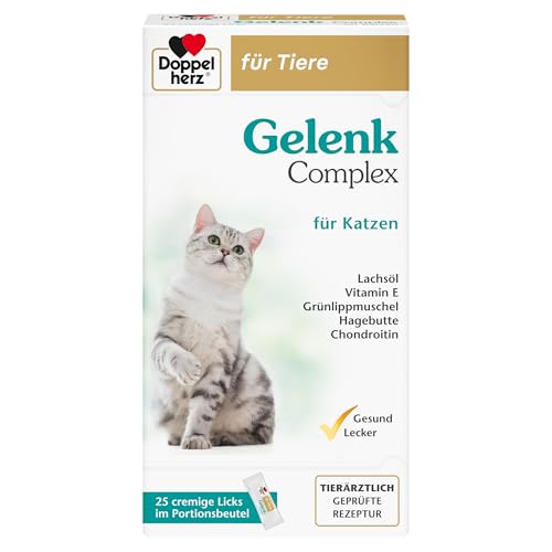 Doppelherz Gelenk Complex für Katzen – Mit essentiellen Omega-3 Fettsäuren + Vitamin E – 25 Licks von Doppelherz