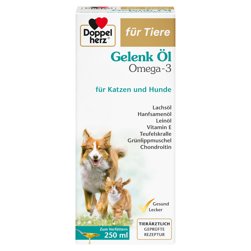 Doppelherz Gelenk Öl Omega-3 für Katzen und Hunde - 2 x 250 ml von Doppelherz