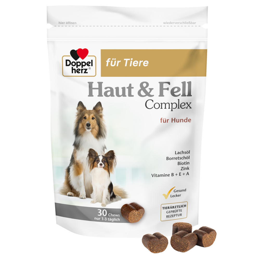 Doppelherz Haut & Fell Complex für Hunde - 30 Chews (90 g) von Doppelherz