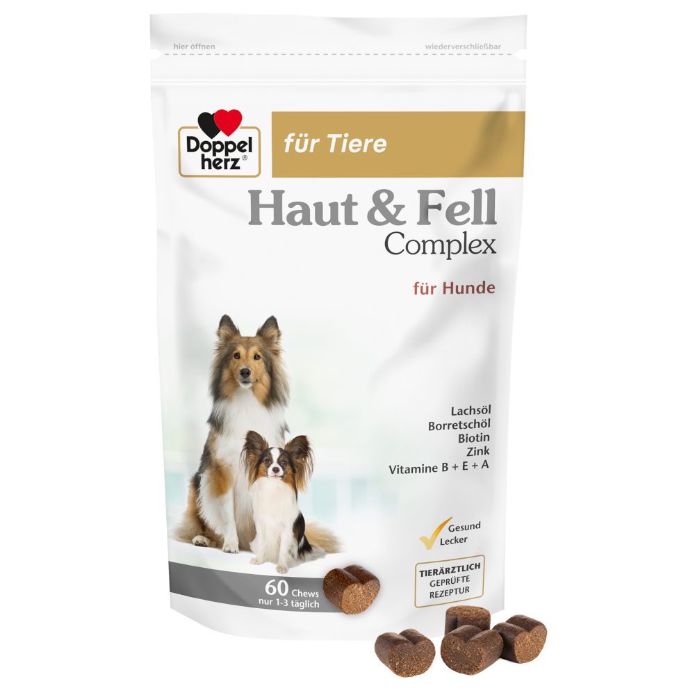 Doppelherz Haut & Fell Complex für Hunde - 60 Chews (2 x 90 g) von Doppelherz