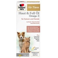 Doppelherz Haut & Fell Öl Omega-3 für Katzen und Hunde 250 ml von Doppelherz