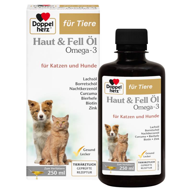 Doppelherz Haut & Fell Öl Omega-3 für Katzen und Hunde - 250 ml von Doppelherz
