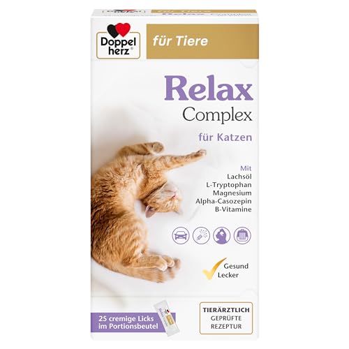 Doppelherz Relax Complex für Katzen - Mit Alpha-Casozepin und L-Tryptophan - Unterstützung für das mentale Wohlbefinden - 25 cremige Licks von Doppelherz
