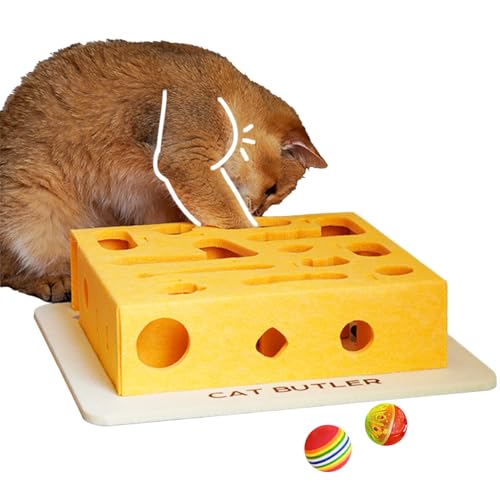 Dopsyesn Interaktives Katzen Spielzeug Labyrinth - Interaktive Filz-Spielschachtel Mit Ball Und Intelligenz-Labyrinth,Kitten Bewegungsspielzeug, Haustierzubehör Für Spielende Katzen von Dopsyesn