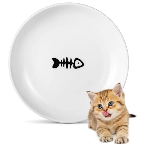 Katzennapf aus Keramik: Nassfutternäpfe für Katzen Whisker Fatigue Cat Dishes & Shallow Bowls für Kätzchen und Kleintiere von Dorakitten