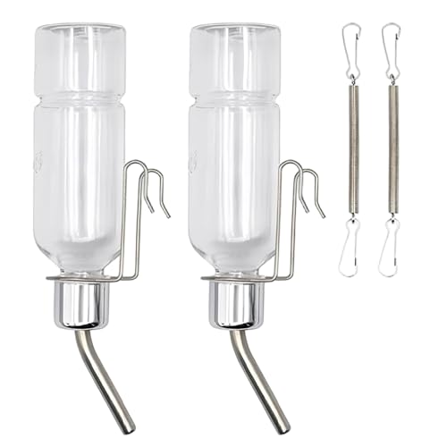 2 Stück Wasserflaschen für Meerschweinchen, tropffrei, 350 ml, durchsichtiger Hamster-Wasserspender aus Kunststoff, zum Aufhängen, für Kaninchen, Chinchillas, Hamster, Kaninchen, Meerschweinchen 2 Stück Wasserflaschen für Meerschweinchen, tropffrei, 350 ml, durchsichtiger Hamster-Wasserspender aus Kunststoff, zum Aufhängen, für Kaninchen, Chinchillas, Hamster, Kaninchen, Meerschweinchen von Dorccsi